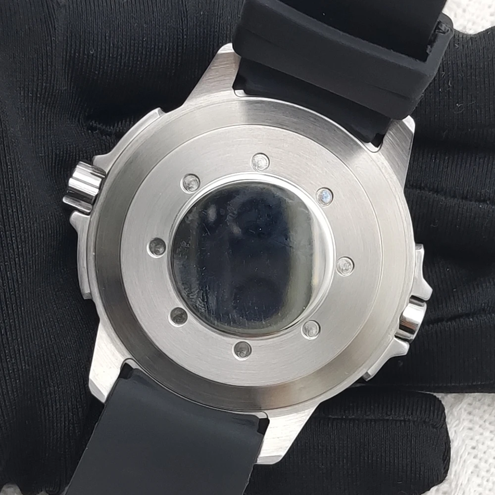 حار بيع السيراميك الحافة 47 مللي متر مقاومة للماء NH35 التلقائي الميكانيكية رجالي الغوص ساعة سيليكون المطاط #4