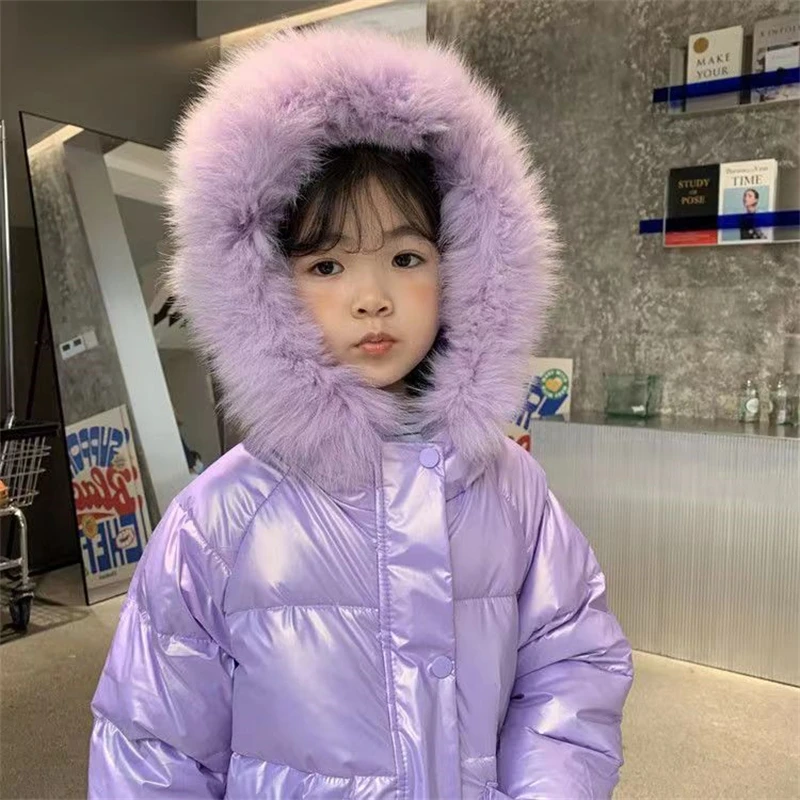 Girls Down Coat Jacket Cotton Windbreak 2023 Plush Warm Plus Thicken Winter Skiwear Ten Degrees Below Zero Children\'s Clothing