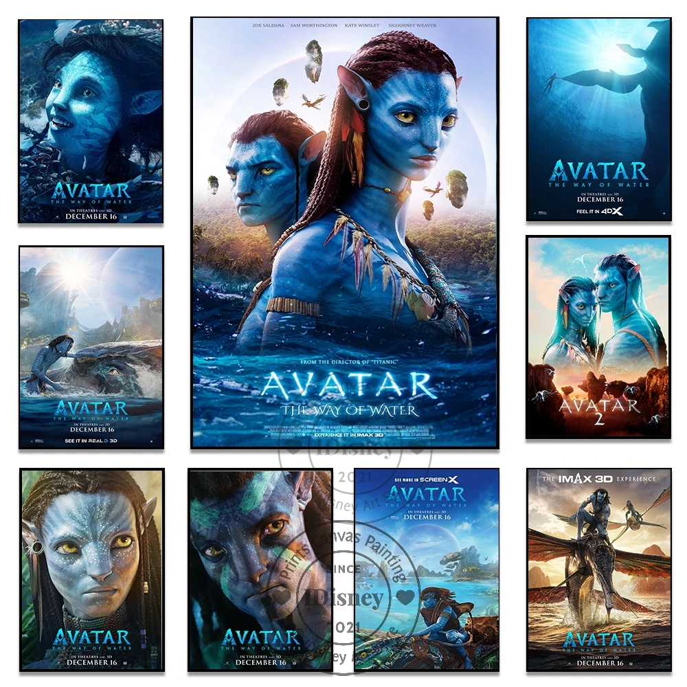 

Avatar 2 Film Poster 2022 The Way of Water Prints On Canvas Painting Classic Fantasy Movie Wall Art Picture Room Home Decoration