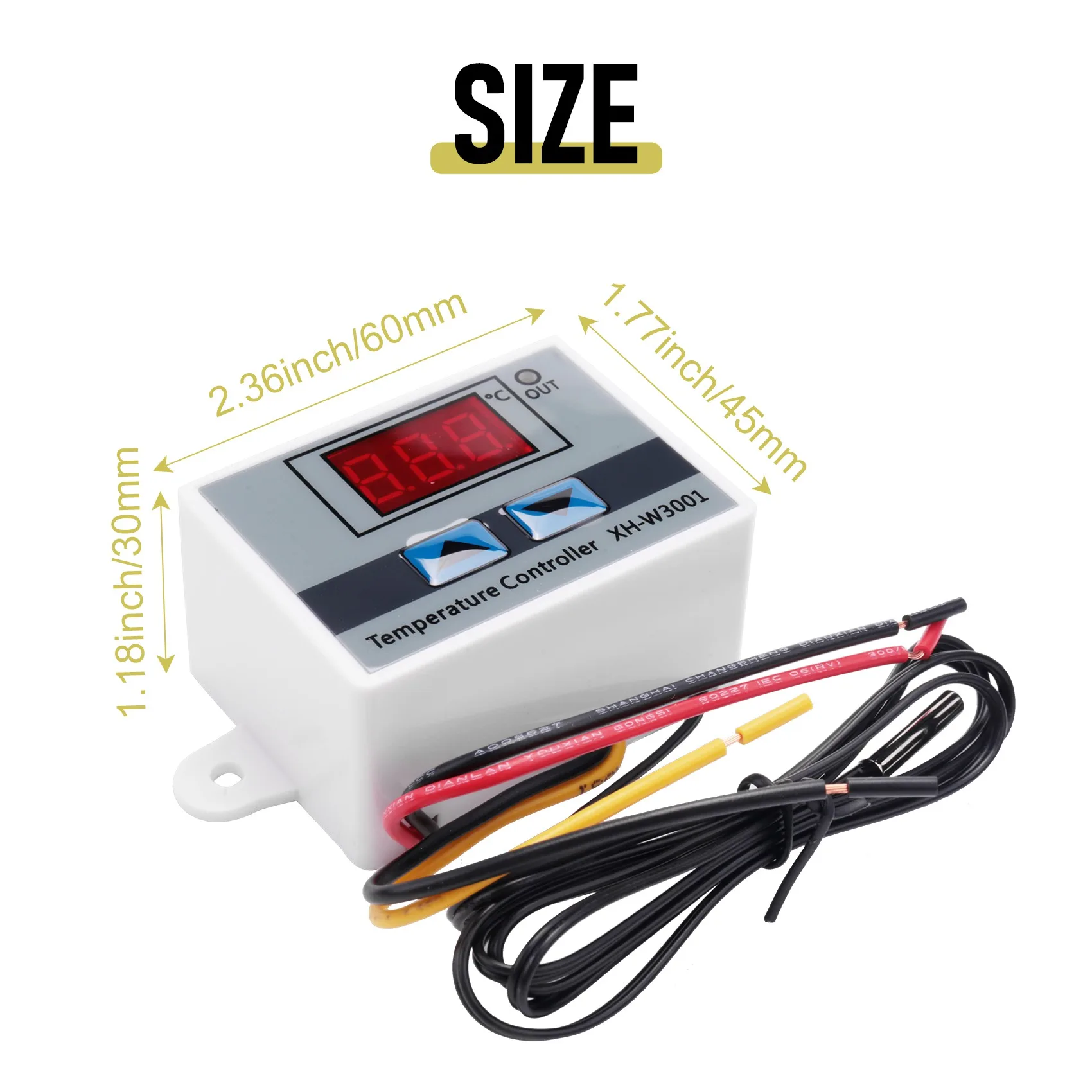 ABDE-3Pcs XH-W3001 Цифровой светодиодный модуль контроллера температуры Цифровой термостат Переключатель Электронный термостат (12 В 10 А 120 Вт)