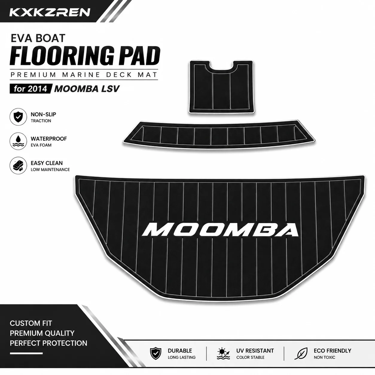 KXKZREN EVA Foam Marine Decking Mat for 2014 Moomba LSV Boat Flooring Pad Faux Teak Non Slip Carpet Pad Cockpit Floor Kit Custom