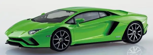 Aoshima 06348 Static Assembled Car Model Toy 1/32 Scale For Lamborghini Aventador S Pearl Green Model Kit