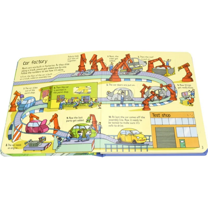 Imagem -04 - English 3d Cars Picture Book For Kids Look Inside Flaps Lift Livros de Leitura para Crianças Presente de Aniversário Boy Favors