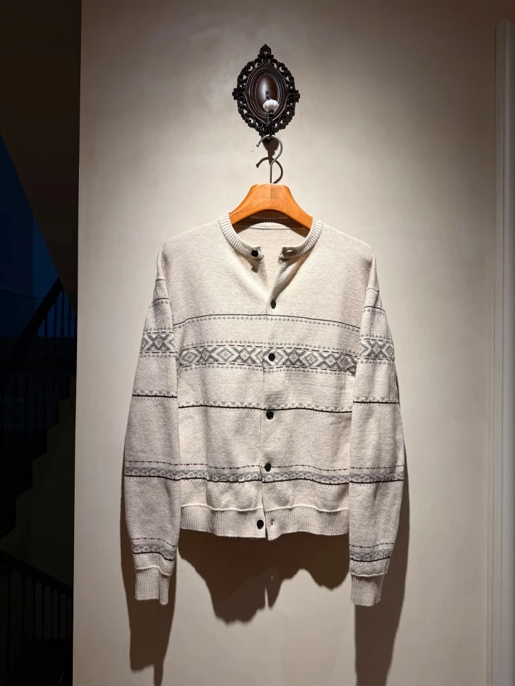 

Cleanfit Knitted Cardigan Men's Autumn Lazy Sle Floral Embroidery Outerwear Comfortable Long Sve Sweater Casual Faion