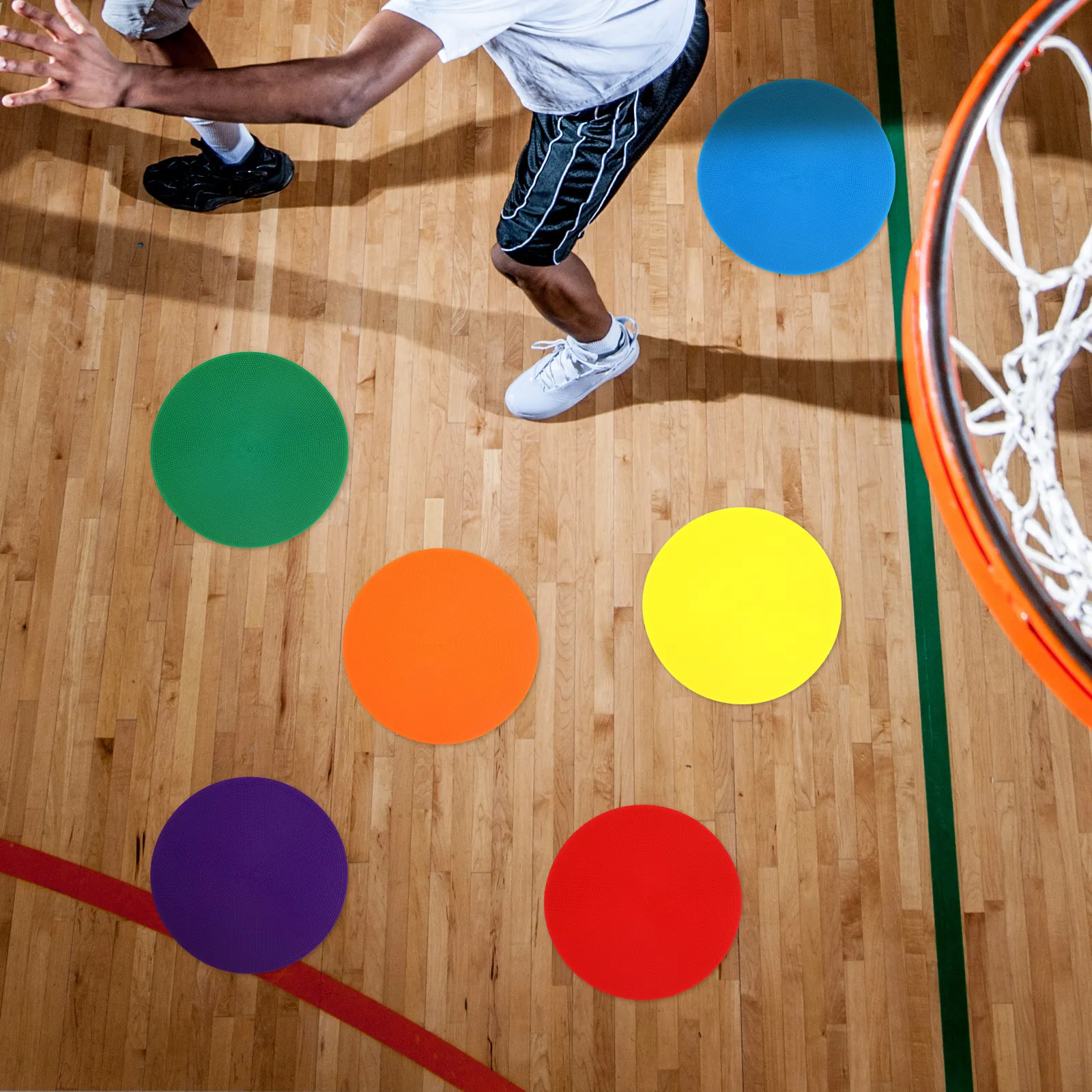 18pcs Football Training Markers Bright Color Circles Non-Slip Surface For Agility Drills Flat Cones Spot Discs Sports Ground