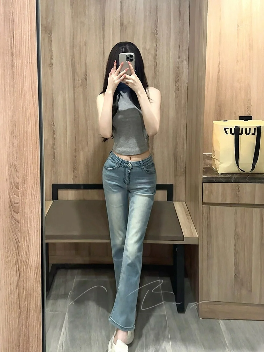 

Джинсы женские с высокой талией, прямые, из денима, с эффектом утяжки бедер, эластичные, для коррекции фигуры, универсальные, длинные брюки