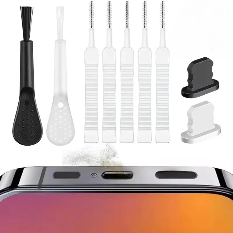 Cleaner Kit for iPhone 12 13 14 15 16 Pro Max Samsung Xiaomi Type C Mobile Phone Charging Port Cleaning Kits with Dustplugs
