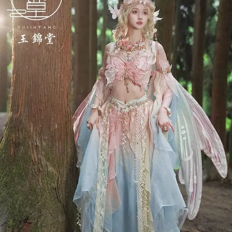 Butterfly Dress Hanfu Elf Exotic Style Dress Suit Western Region Princess Dress Girls' Clothing Han Dress Jungle Elf Costume