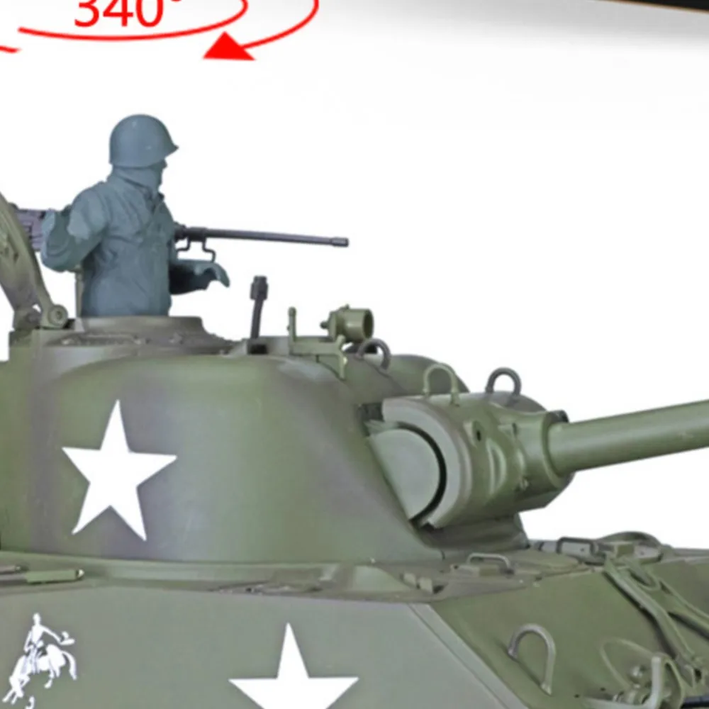 

US Stock 1/16 Henglong RTR RC Tank M4A3 Sherman 3898 2.4G 7.0 Plastic Model US Army Military Toy Panzer for Enthusiasts TH17665