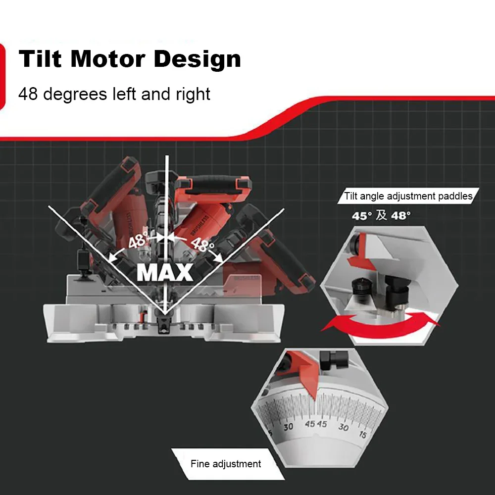 Devon Cordless Miter Saw Brushless 6301-li-20 20v 190x20/30mm 5500rpm Adjustable Degree for Woodworking Universal Flex Battery