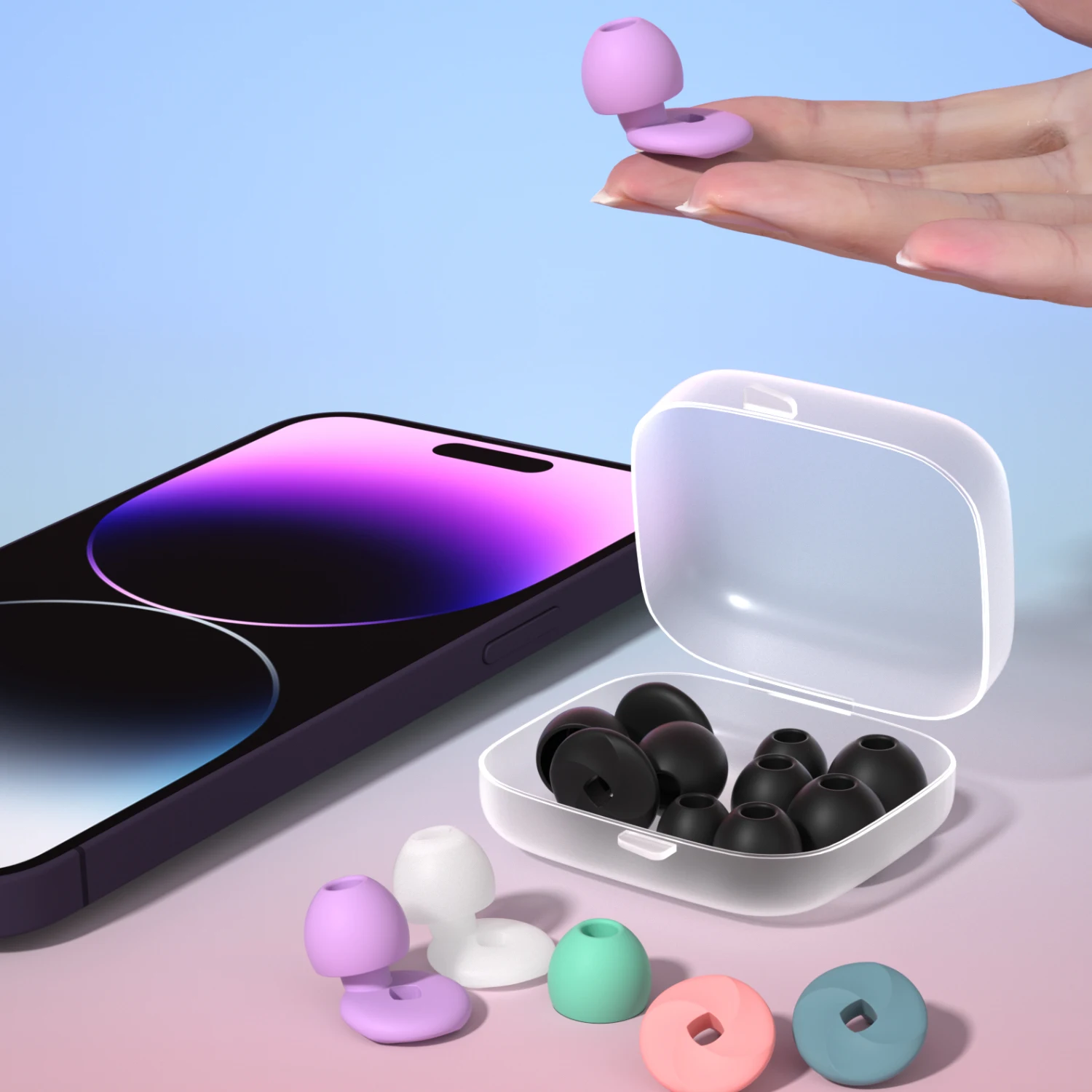 

1 компл./3 шт. плюс силиконовые беруши, удобная одежда, шумоизоляция для сна с коробкой для хранения, сменные амбушюры, мягкие, для дома