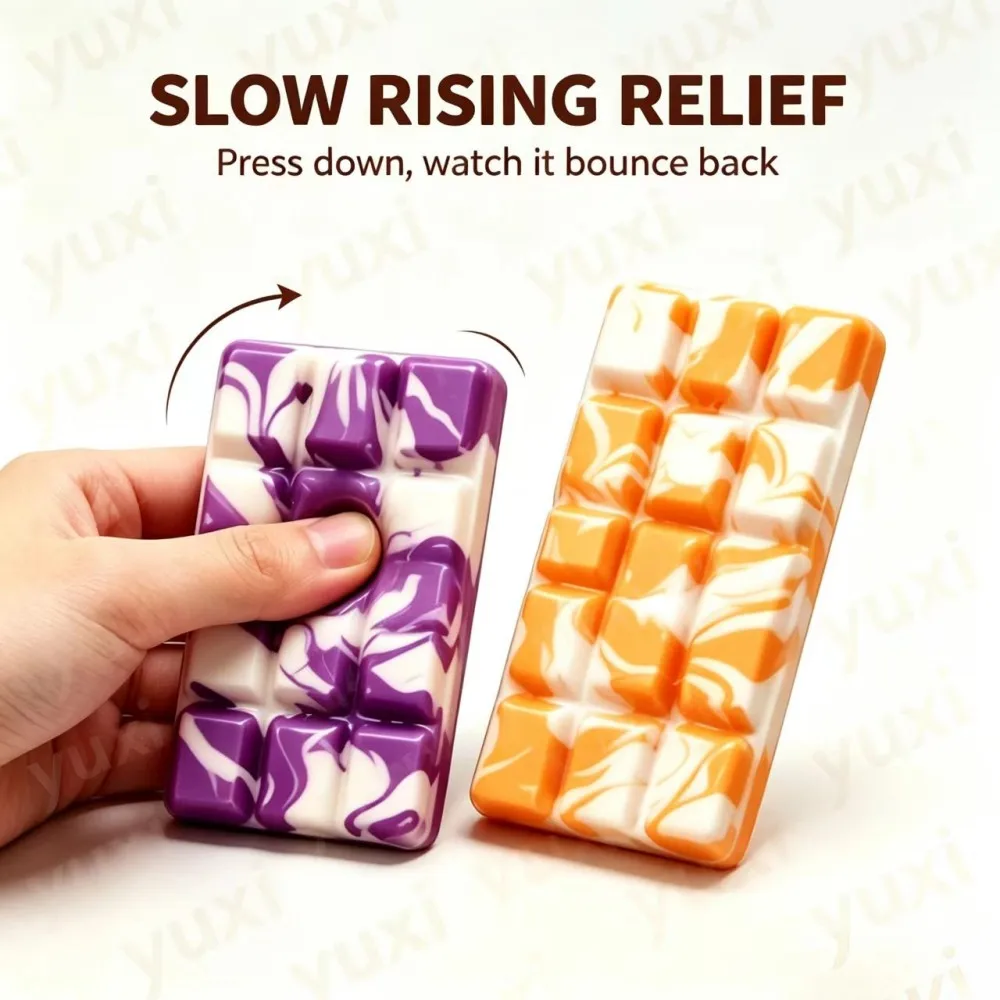 Cute Chocolate Squishy Stress Relief Toy, Marble Swirl Design Squeeze Fidget Toy, Anti‑Anxiety Sensory Toy for Boys Girls