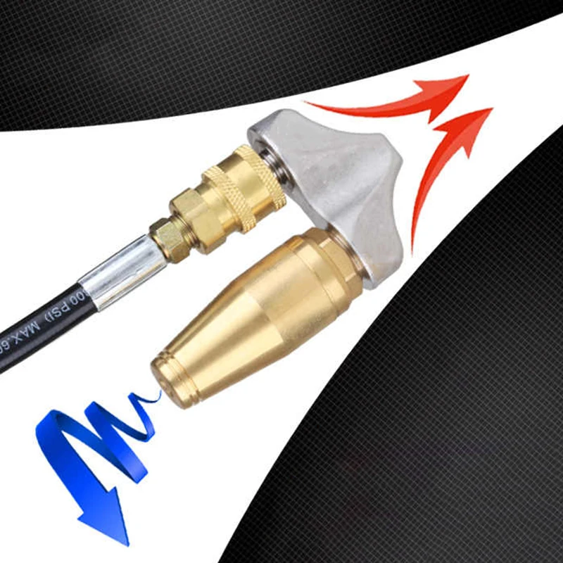 1/4" 3/8" Sewer Jetter Nozzle, 3000PSI Reverse Turbo Drain Cleaning Nozzle for Pressure Washer
