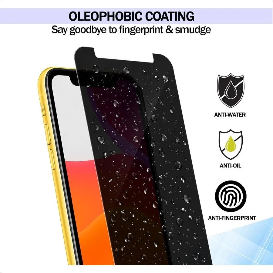 RKINC Screen Protector [3Pack] for iPhone 12 12 Pro 6.1Inch Privacy Tempered Glass Film Screen Protector [Anti Spy][LifetimeWar