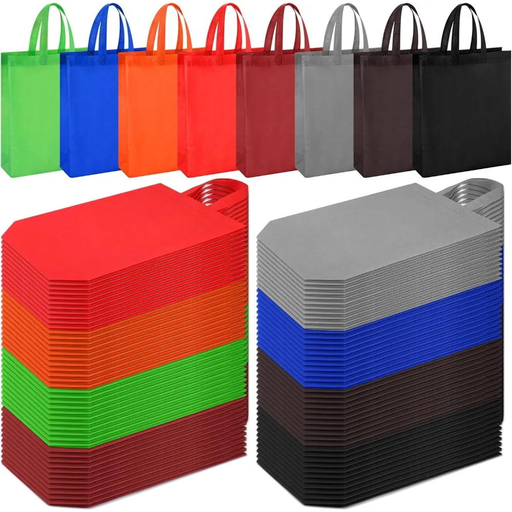 

Silkfly 160 шт. нетканые сумки-тоут оптом 11,8 x 15 x 4 дюйма Большие многоразовые сумки для продуктов с ручками Складная ткань для покупок