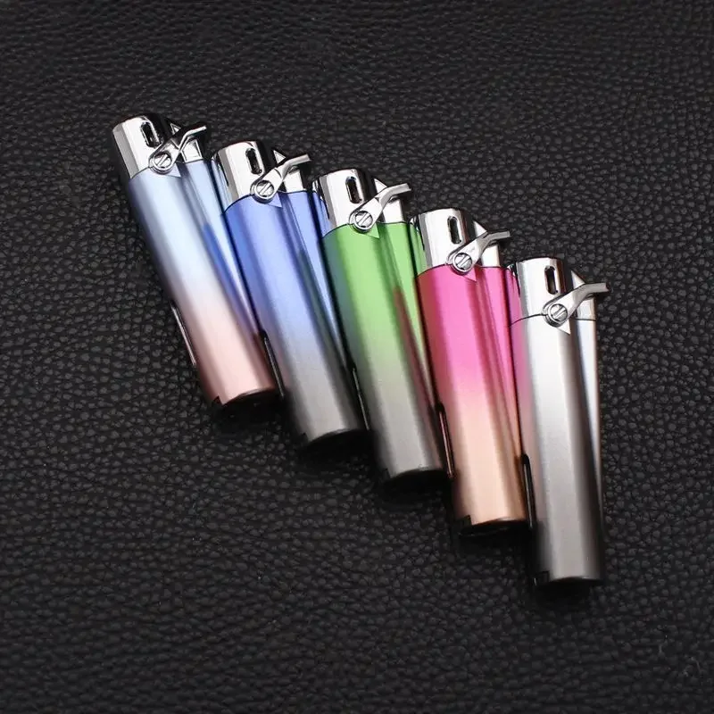 Personalized Lighter Gradient Style Mini Portable Lighter Metal Blue Flame Metal Igniter Brand Men's Small Gifts NEW