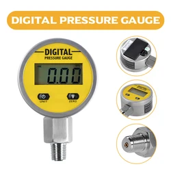 Pressure Gauges Digital Display Oil Pressure Hydraulic Pressure Meter 250BAR/25Mpa NPT1/4 Screw Thread Gas Liquid Fuel Manometer