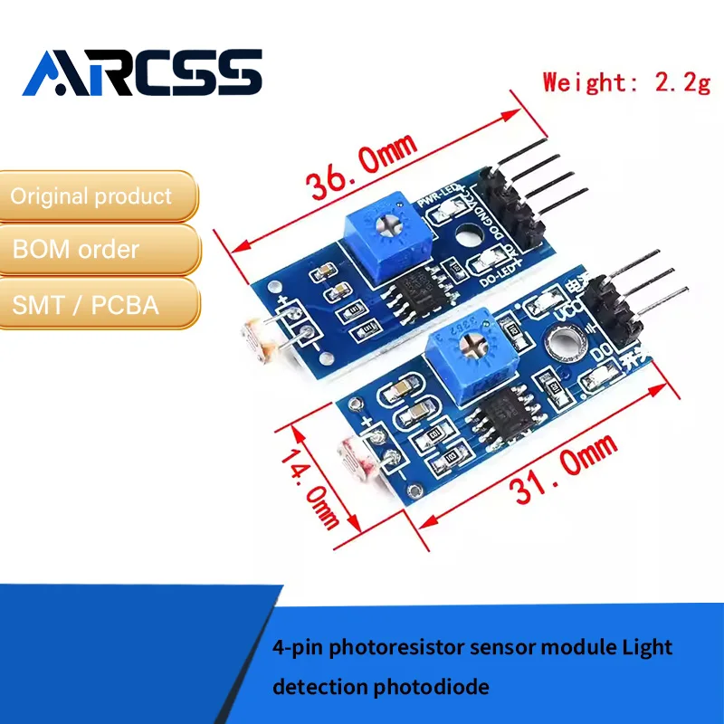 3-pin/ 4-pin photoresistor sensor module Light detection photodiode