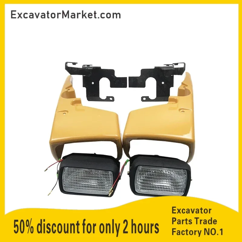 aFor Caterpillar cat 320d/324d/326d/330d/336d cab roof lampshade tool headlight bracket Excavator accessories