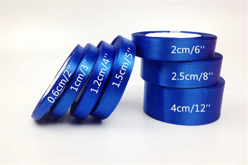 Royal Blue Single Face Satin Ribbon 6-10-15-20-25-40-50mm Gift Packaging Tape Christmas Halloween Birthday Party Decoration