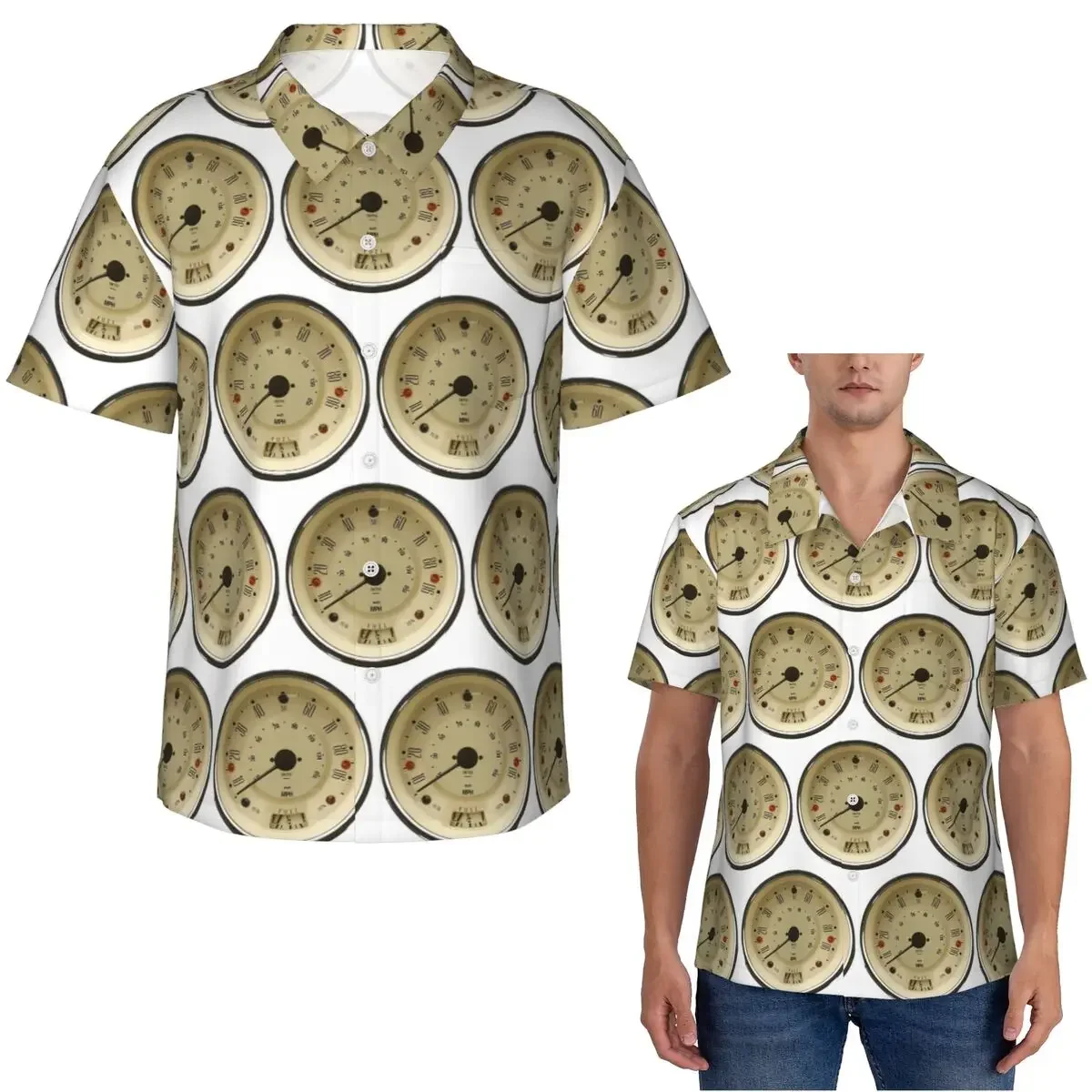 Smiths 90mph Speedo - White Face Hawaiian Shirts Casual Men Short Sleeve Shirt for Summer Beach Men's Lapel Tops