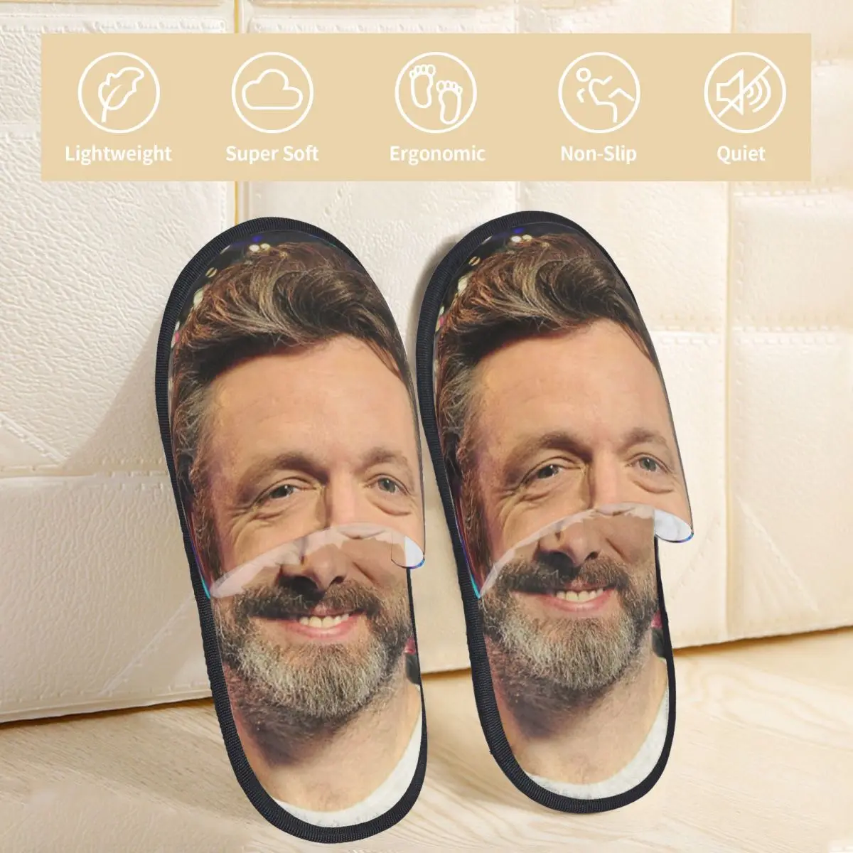 Michael Sheen Winter Cotton Home Slippers Bedroom TV Shows Cozy Memory Foam Slides Anti Slip