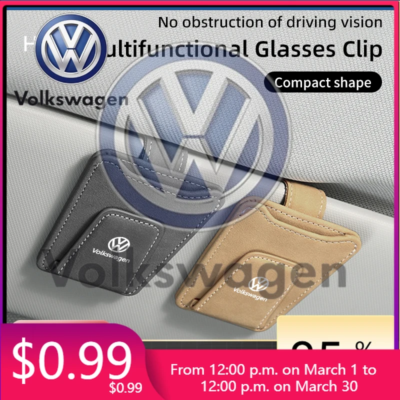 

Car Tools For VOLKSWAGEN VW Car Sun Visor Glasses Clip Magnetic Card Eyeglasses Storage Organizer For Volkswagen VW Golf 4 6 7