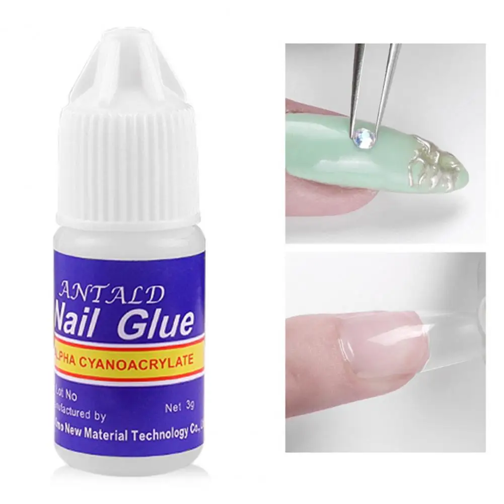 3g ANTALD Nail Drill Glue Easy to Use Compact Natural Fingerail Rhinestone Reinforcement Gel for Girls