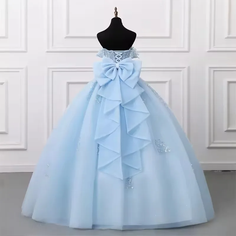 Shiny Party Dress 15 Quinceanera Dresses Ball Gown Glitter Prom Dress With Bow Tie High-end 15 Year Old Gown Customized 2026