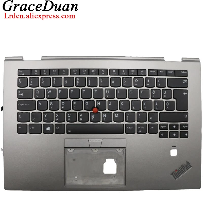 

HU Hungarian Silver Keyboard Upper Case Palmrest Shell Cover For Lenovo Thinkpad X1 Yoga 3rd Gen G3 01LX956 01YN916 01YN956 01YN