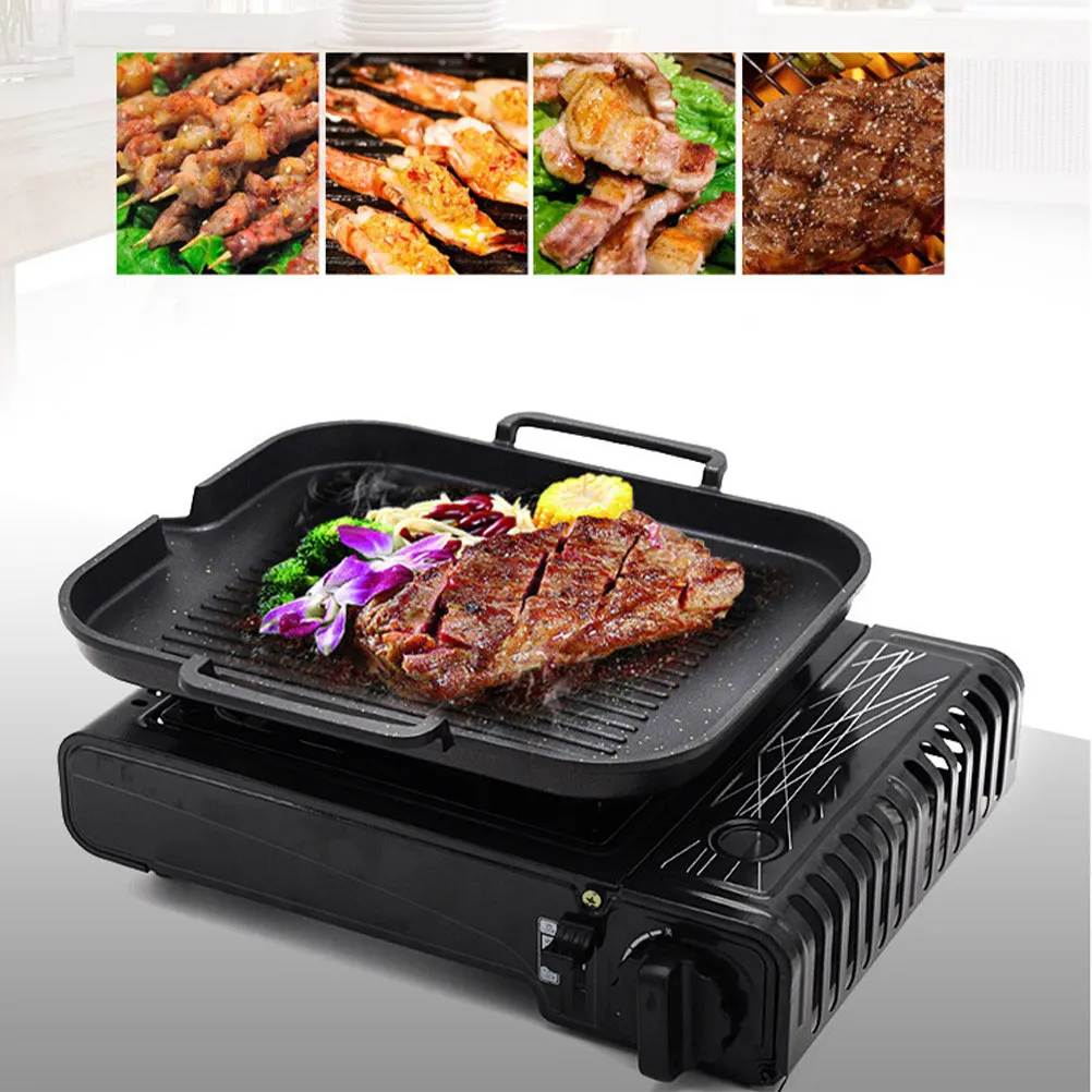 1Pcs Bbq Grill Plate Smokeless Induction Cooker Special Non-Stick Baking Pan Draining Oil for Indoor Steak Chicken Fish