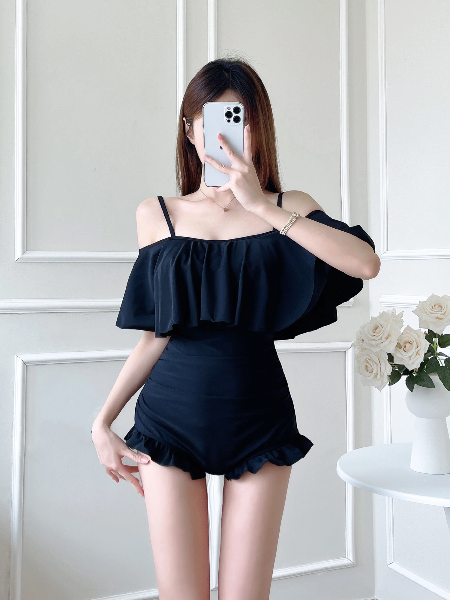 

Новый консервативный слитный купальник 2025 года для термальных источников, женский, утягивающий, с эффектом утяжки, повседневный, треугольный крой