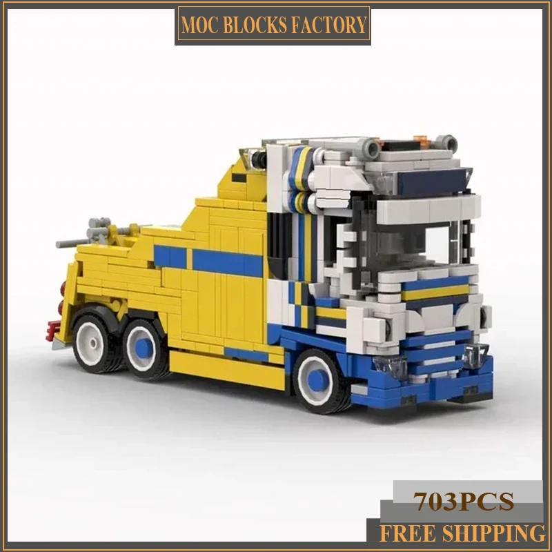 

City Rescue Car Model Moc Building Bricks Daf XF Recovery Truck Technology Modular Blocks Gifts Christmas Toys DIY Sets Assembly