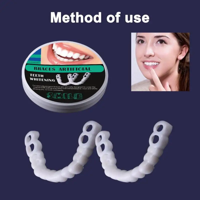 1/2/3Box Teeth Fake Teeth Simulation Braces Veneers Dentures Cosmetic Fake Tooth Cover Instant Smiling Lower Upper White