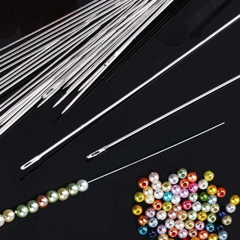 47 Pcs Beaded Needles Gourd-shaped Beading Needle Threaders Beaded Needles Set for Jewelry Making with Needle Bottles
