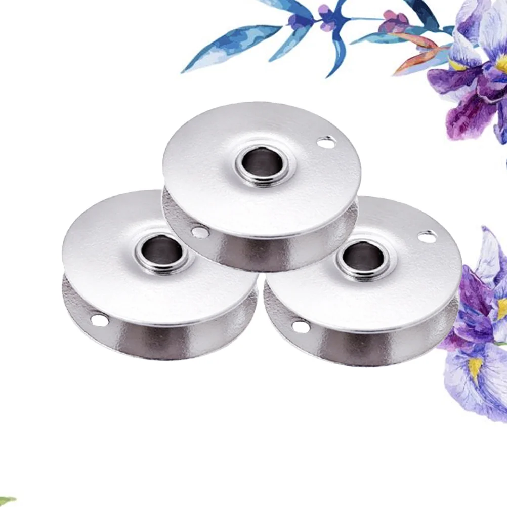 3 قطعة ماكينة خياطة معدنية بكرات الحديد بكرة ل الغزل اللفاف قابلة لإعادة الاستخدام حامل الموضوع سيارة مسطحة إبرة واحدة الاستخدام الصناعي الفضة