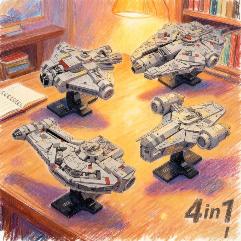 

955 шт. MOC альтернативный 4 1 комплект Outrider Razor Star боевая модель строительные игрушечные блоки архитектура рождественские подарки кирпич на день рождения