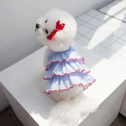 Dog Summer Dress Cat Cute Skirt Pet Clothing Chihuahua Stripe Skirt Puppy Cat Princess Apparel Cute Puppy Clothe Dog Accessories