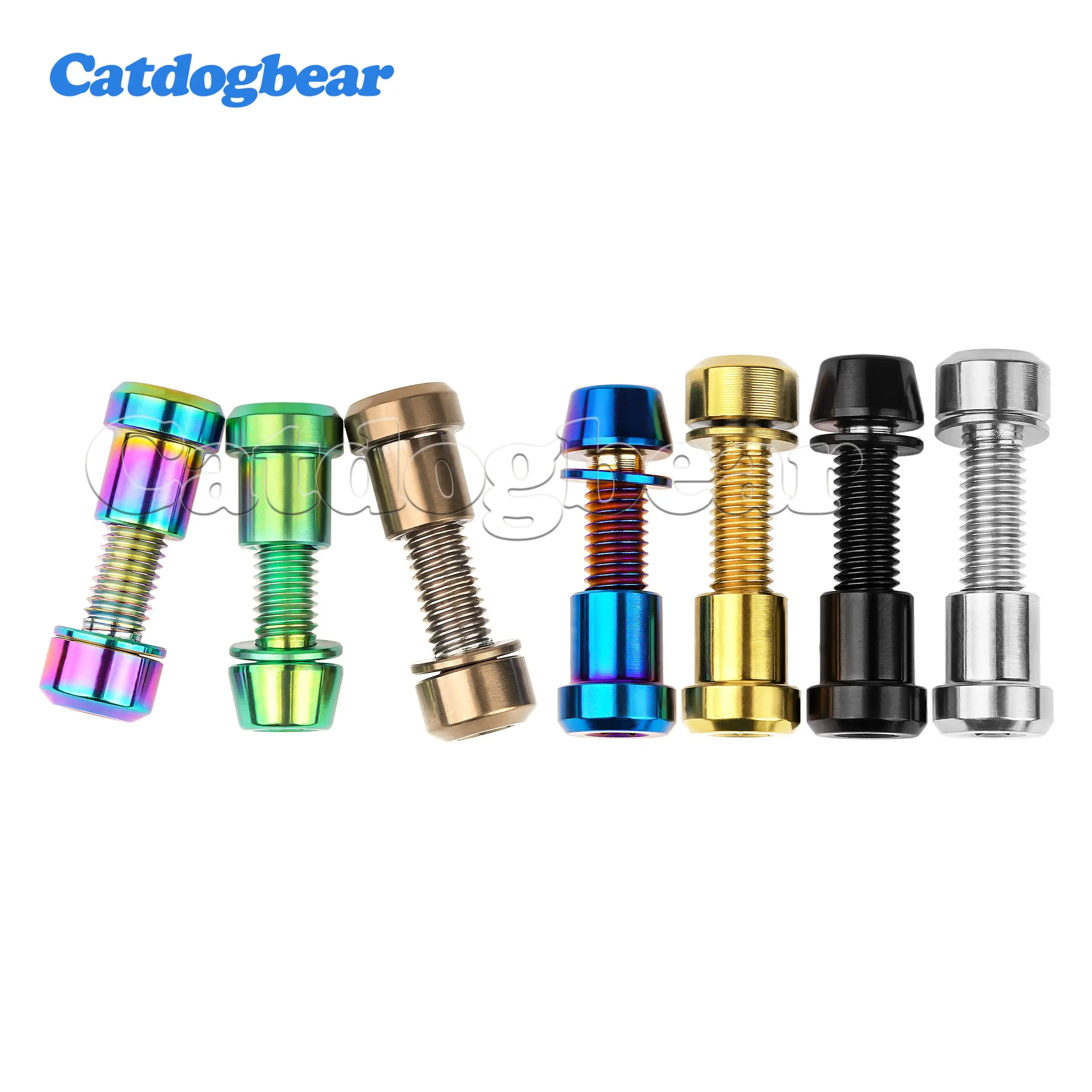 Catdogbear Titanium Bolt M5x16/18/20mm Hexagon Socket Screw With Washer + M5 Titanium Nut for 3t Carbon Fiber Fork Lock