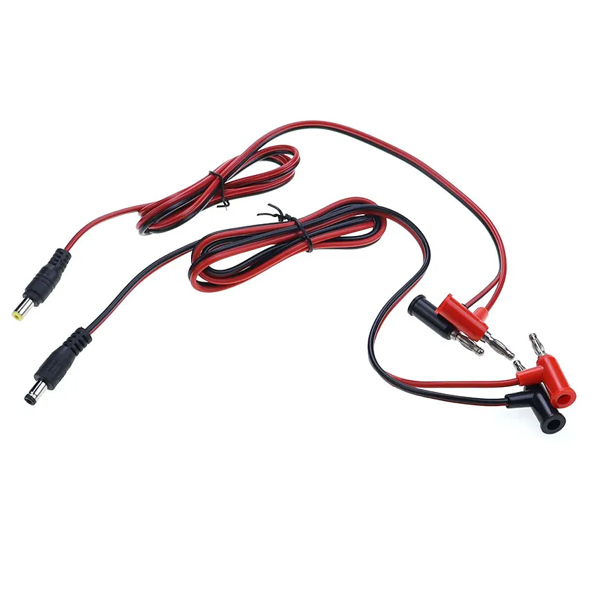 YuXi DC 5.5*2.1/2.5mm Male To 4MM Banana Plug Wire 0.5mm² Test Cable Power Adapter Gun-type Lantern Head Connector Line 1M