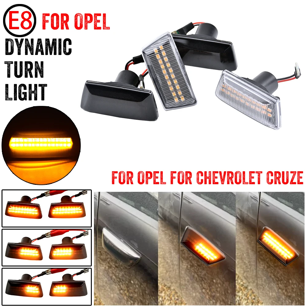 

For Opel For Vauxhall Astra J K Crossland X Grandland Insignia B Zafira C LED Dynamic Turn Signal Light Side Marker Lamp
