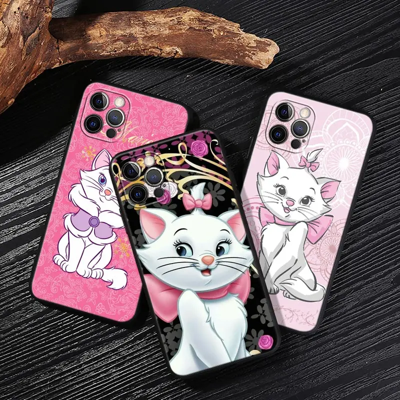 

Cartoon Marie Cat Case For iPhone 17 16 15 14 13 12 11 Pro Max Plus Back Cover For iPhone 17 Pro 17E Air 16e Protect Soft Funda