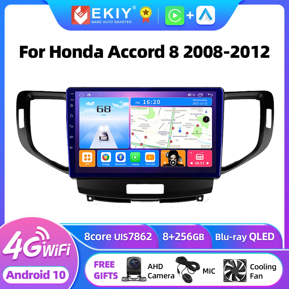 

EKIY T7 For Honda Accord 8 2008 - 2012 Car Radio Multimedia Video Player Navigation Stereo GPS Android 10 No 2din Tape Recorder