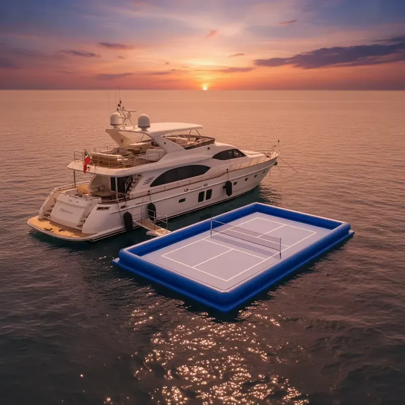 Inflatable Yacht Side Buoyant Pickleball Court Floor Mat Big Water Sports Platform for Yacht Owners Outdoor Recreational