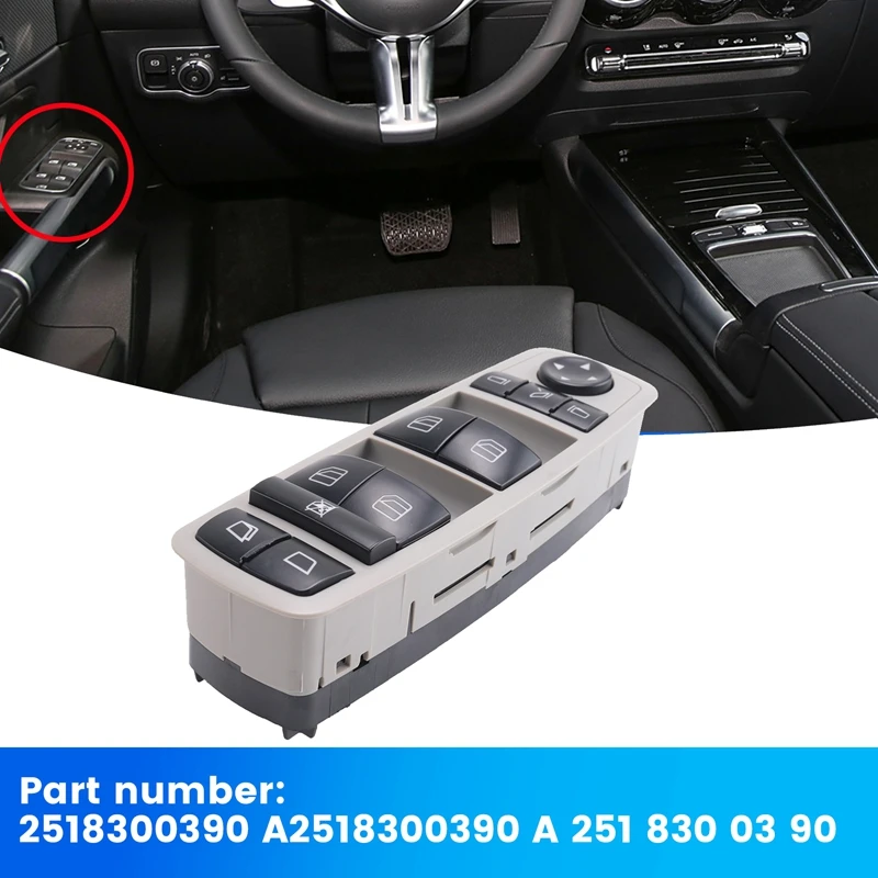 Car Left Electric Window Master Control Switch For Mercedes W164 W251 GL320 R320 R500 R63 A2518300390 2518300390