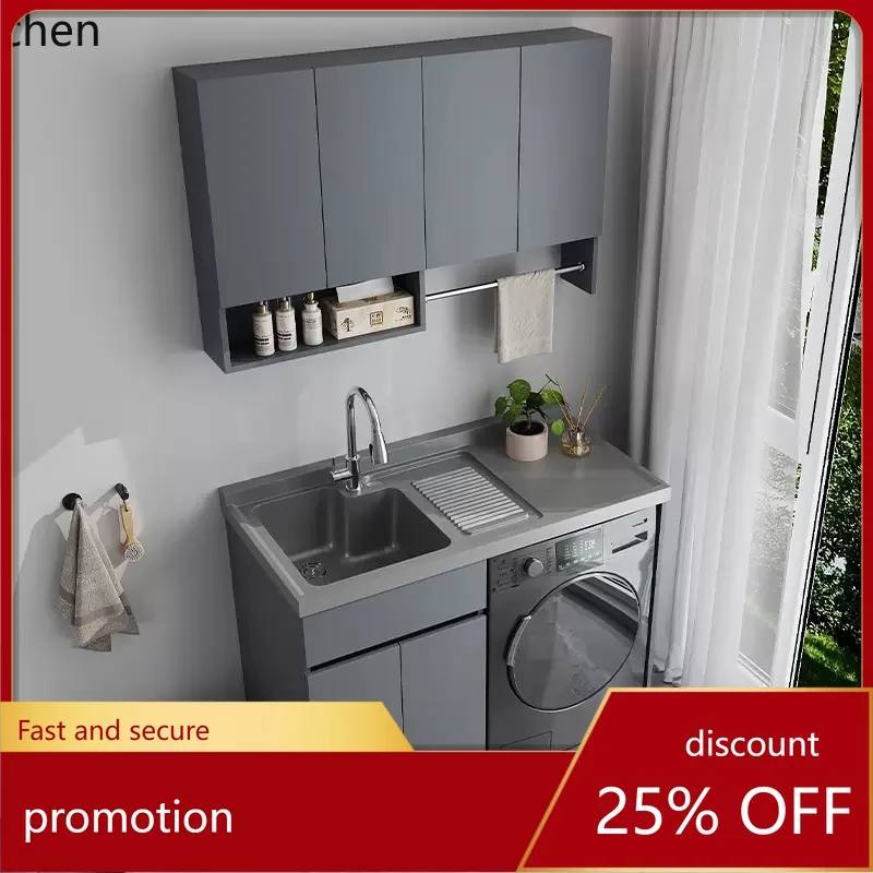 

CZ Honeycomb Aluminum Balcony Drum Washing Machine Cabinet Combination with Integrated Washboard Cabinet