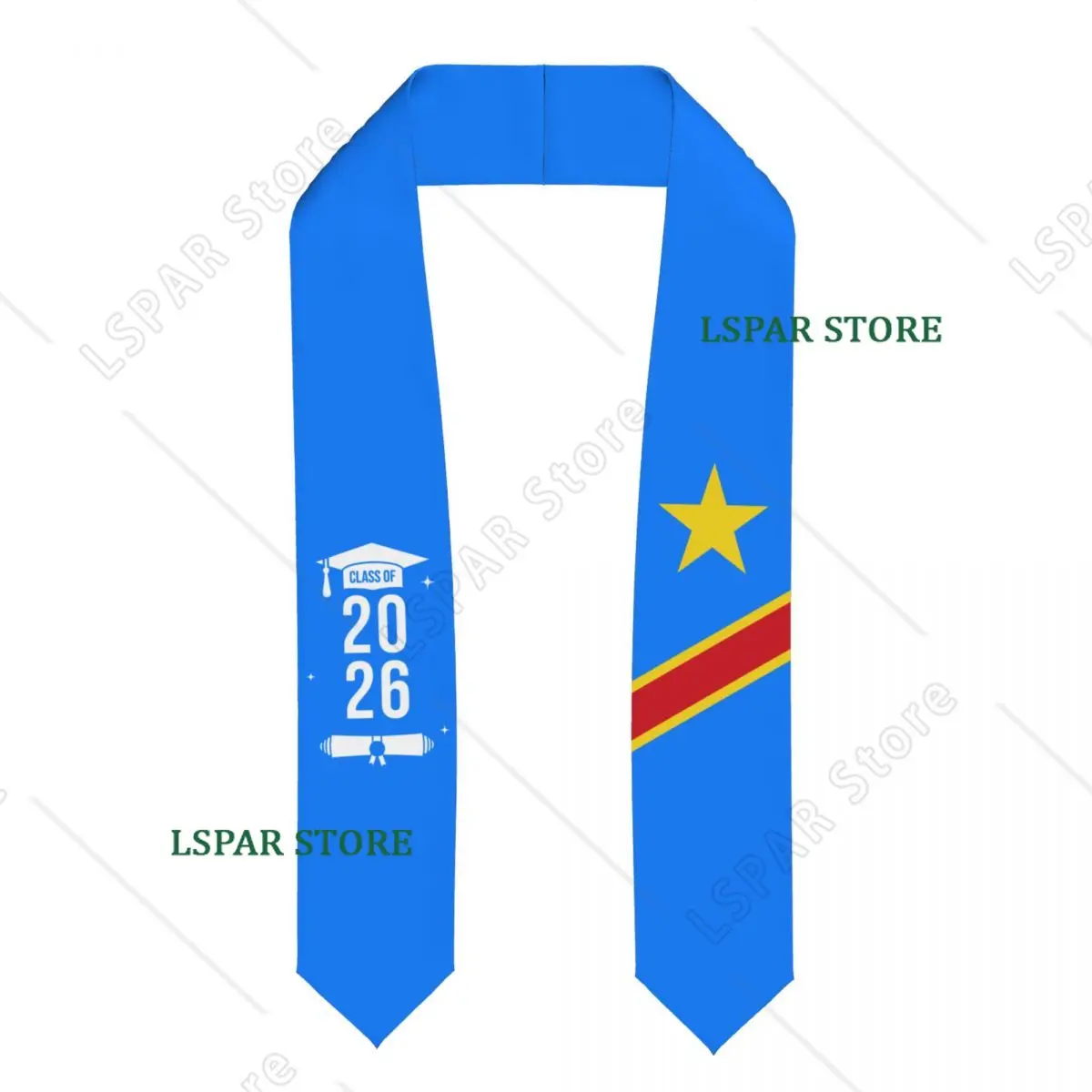 

Class Of 2026 Democratic Republic Of Congo Flag Graduation Stole Sash Scarf For International Students Proud 183CM Long