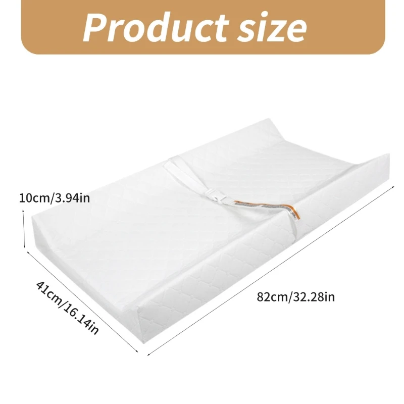 32x16inch Changing Diaper Mat Baby Diaper Changing Table Pad with Fastening Strap Changing Pad for Dresser Top