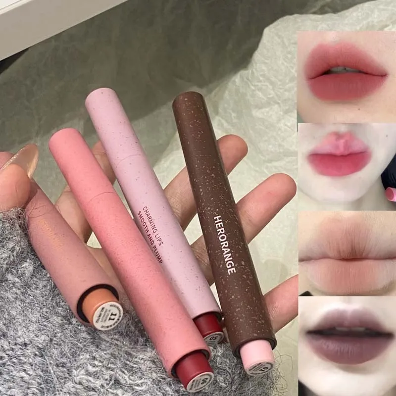 Herorange Soft Velvet Lipstick Matte Finish Moisturizing Low Saturation Ultra Long-Lasting Non-Stick Cup Lipstick Pen