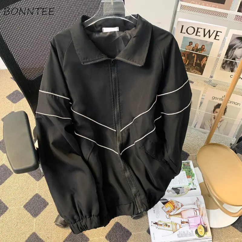 

Куртка женская свободного покроя, повседневная универсальная верхняя одежда с длинным рукавом, на молнии, модная уличная одежда, благоприятная для кожи, популярный шик, весна-осень